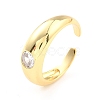 Clear Cubic Zirconia Chunky Open Cuff Ring for Women X-RJEW-C018-18G-4