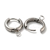 Tarnish Resistant 201 Stainless Steel Huggie Hoop Earring Findings STAS-P283-01Y-P-2
