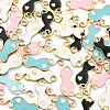40Pcs 4 Colors Alloy Enamel Pendants ENAM-CJ0002-29-8
