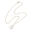 Baroque Natural Keshi Pearl Teardrop Pendant 304 Stainless Steel Cable Chain Necklaces for Women NJEW-JN05757-4