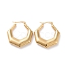 201 Stainless Steel Chunky Polygon Hoop Earrings STAS-H164-05G-1