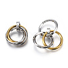 Ion Plating(IP) 201 Stainless Steel Interlocking Ring Pendants STAS-N099-01G-2