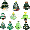 60Pcs 10 Styles Christmas Theme Oapque Resin Decoden Cabochons RESI-SC0005-65-1
