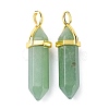 Natural Green Aventurine Pointed Pendants G-G025-01G-09-2