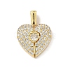 Brass Micro Pave Cubic Zirconia Pendants X-KK-F905-01G-02-1