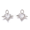 Brass Micro Pave Clear Cubic Zirconia Charms ZIRC-O035-26P-1