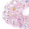 Transparent Electroplate Glass Beads Strands LS-EGLA-F152A-AB03-3