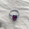 Square 304 Stainless Steel with Glass Finger Rings FS-WG8AAFA-03-1