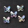 UV Plating Rainbow Iridescent Acrylic Beads OACR-H015-04-1