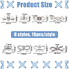 80Pcs 8 Styles Tibetan Style Zinc Alloy Connector Charms FIND-DC0007-21-2