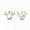 Brass Glass Rhinestone Pendants X-GLAA-S179-24A-RS-2