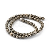 Natural Pyrite Beads Strands G-G839-01-6mm-2