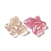 UV Plated & Crackle Transparent Acrylic Beads OACR-G033-04C-2