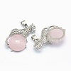 Natural Rose Quartz Pendants KK-E757-C-09P-2