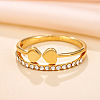201 Stainless Steel Rhinestone Finger Rings WG06442-06-1