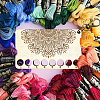 Mandala Flower Pattern 8-Position Wood Embroidery Thread Storage Trays TOOL-WH0056-001-6