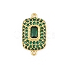 Brass Micro Pave Cubic Zirconia Connector Charms CU-CBAAB9C-01G-2