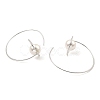 Rhodium Plated 925 Sterling Silver Dangle Earrings EJEW-Z024-01C-P-1