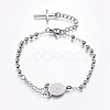 Tarnish Resistant 201 Stainless Steel Charm Bracelets BJEW-P258-15P-1