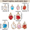 SUNNYCLUE 18Pcs 9 Styles Resin Imitation Cat Eye Pendants KK-SC0003-76-2