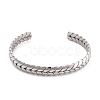 Non-Tarnish Unique Woven Wheat Cuff Bangle for Jewelry Gift STAS-B022-06P-1