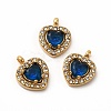 PVD Vacuum Plating 304 Stainless Steel Cubic Zirconia Pendants STAS-A076-02G-02-1