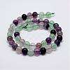 Natural Rainbow Fluorite Bead Strands G-P255-01-6mm-2