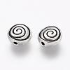 Tibetan Style Alloy Flat Round Carved Vortex Beads TIBEB-5437-AS-LF-2