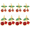 8Pcs 2 Styles Brass Charms KK-SC0006-89-1