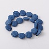 Lentil Dyed Synthetic Lava Rock Beads Strands G-N0103-21-2