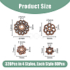 320pcs 4 styles Tibetan Style Alloy Caps FIND-DC0003-94-2