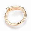 Brass Wire Wrap Open Cuff Ring for Women RJEW-T001-95G-2