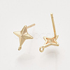 Brass Stud Earring Findings KK-T048-015G-NF-2