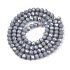 Electroplate Opaque Solid Color Glass Beads Strands EGLA-A044-P4mm-L10-3