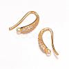 Brass Micro Pave Cubic Zirconia Earring Hooks ZIRC-K018-01G-1