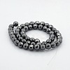 Faceted Round Non-magnetic Synthetic Hematite Beads Strands G-P061-60-3mm-2