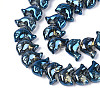 Electroplate Transparent Glass Beads Strands EGLA-N017-06-A04-3
