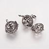 Hollow Brass Cage Pendants KK-D414-11-NR-2