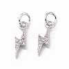 Brass Micro Pave Cubic Zirconia Charms KK-E068-VB223-2