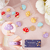 16Pcs 4 Colors Mushroom Food Grade Eco-Friendly Silicone Focal Beads SIL-SC0001-66-3