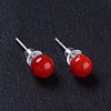 Round Lampwork Ball Stud Earrings EJEW-F247-01-3