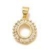 Rack Plating Brass Micro Pave Cubic Zirconia Pendants KK-L226-100G-O-1