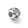 Brass Clear Cubic Zirconia European Beads FIND-M049-01AS-06-2