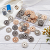 Nbeads 24Pcs 3 Colors Alloy & Brass Snap Buttons FIND-NB0003-69-4