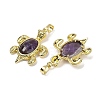 Natural Amethyst & Brass Pendants KK-F887-01G-13-2