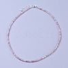 Natural Strawberry Quartz Beaded Necklaces NJEW-K114-A-A14-1