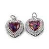 Brass Micro Pave Cubic Zirconia Pendants KK-G404-A-01D-P-3