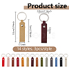 42Pcs 14 Colors Leather Keychains with Platinum Alloy Rings KEYC-DC0001-30-2