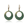 Bohemian Style Alloy Synthetic Turquoise Dangle Earrings FS-WG7654C-08-1