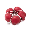 7Pcs 7 Colors Halloween Dyed Synthetic Turquoise Skull Beaded Pendants PALLOY-TA00297-5